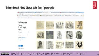 109
@BL_Labs @mahendra_mahey @dhil_sfu @SFU @britishlibrary @BL_DigiSchol labs@bl.uk
SherlockNet Search for ‘people’
 