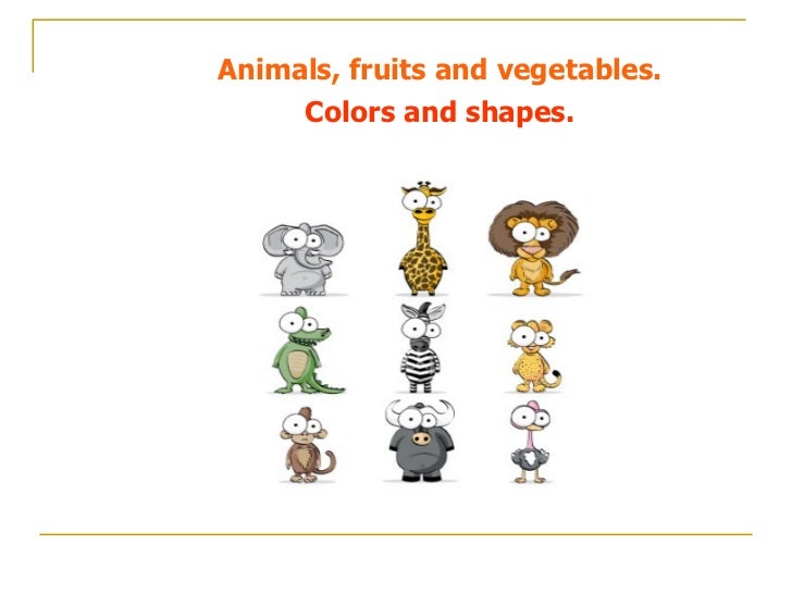 Animals, fruits and vegetables