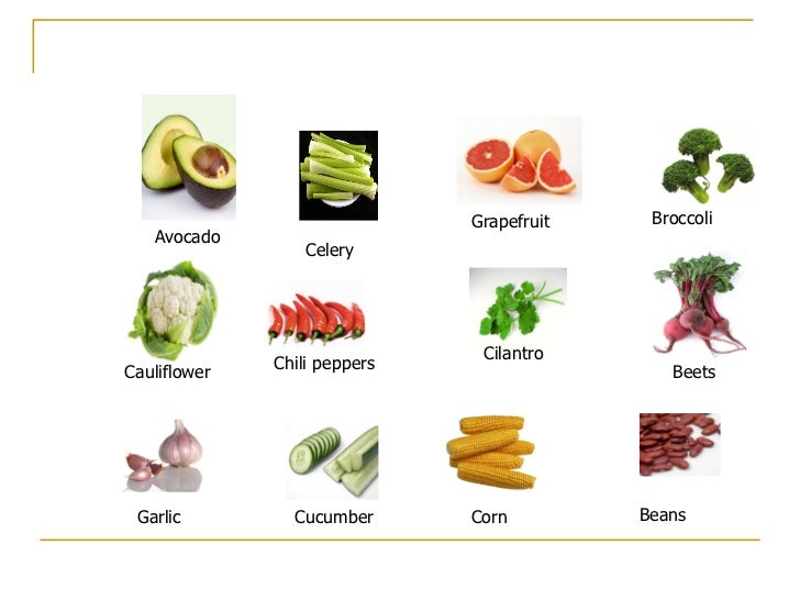 Animals, fruits and vegetables