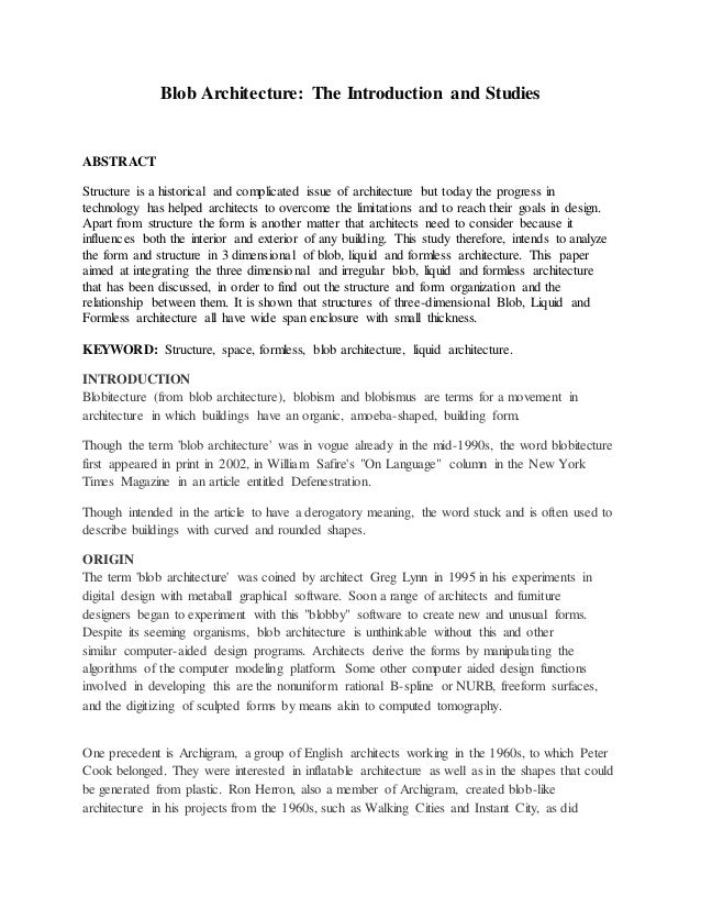 Architecture research paper
