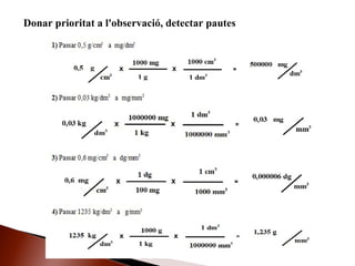 Donar prioritat a l'observació, detectar pautes
 