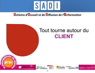 Tout tourne autour du
CLIENT
45
 
