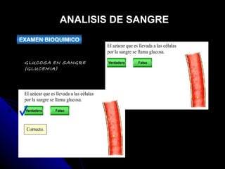 ANALISIS DE SANGRE EXAMEN BIOQUIMICO GLUCOSA EN SANGRE (GLUCEMIA) 