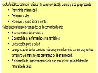 DESCRIPCIÓN DEL CONCEPTO DE SALUD PÚBLICA 