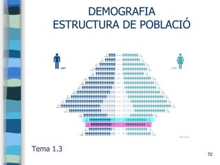 72
DEMOGRAFIA
ESTRUCTURA DE POBLACIÓ
Tema 1.3
 