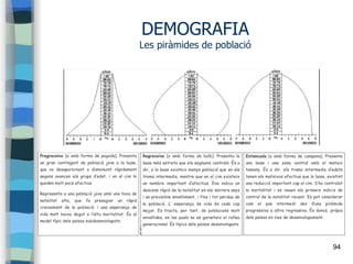 94
DEMOGRAFIA
Les piràmides de població
 