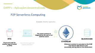 DAPP’s – Aplicações descentralizada
P2P Serverlerss Computing
 