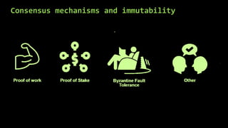 Consensus mechanisms and immutability
 
