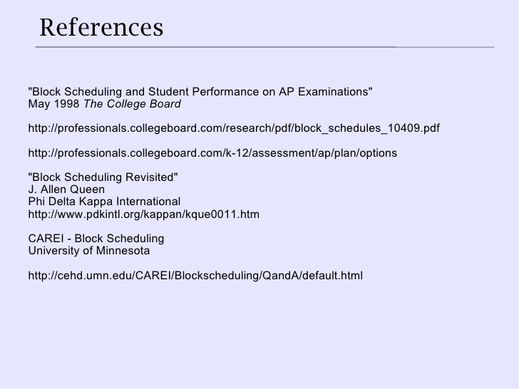 block scheduling colleges