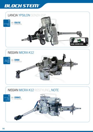 LANCIA YPSILON SENZA ESP 
NISSAN MICRA K12 
DAL 2002 ERNM 
A GIUGNO 
2007 
NISSAN MICRA K12 RESTYLING, NOTE 
DA LUGLIO ERNM3 
2007 
AL 2010 
GUAINA SENSORE VERDE 
DA ERLYSE 
SETTEMBRE 
2003 
14 
 
