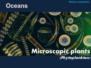 Marine ecosystems 
Microscopic plants 
(Phytoplankton) 
 