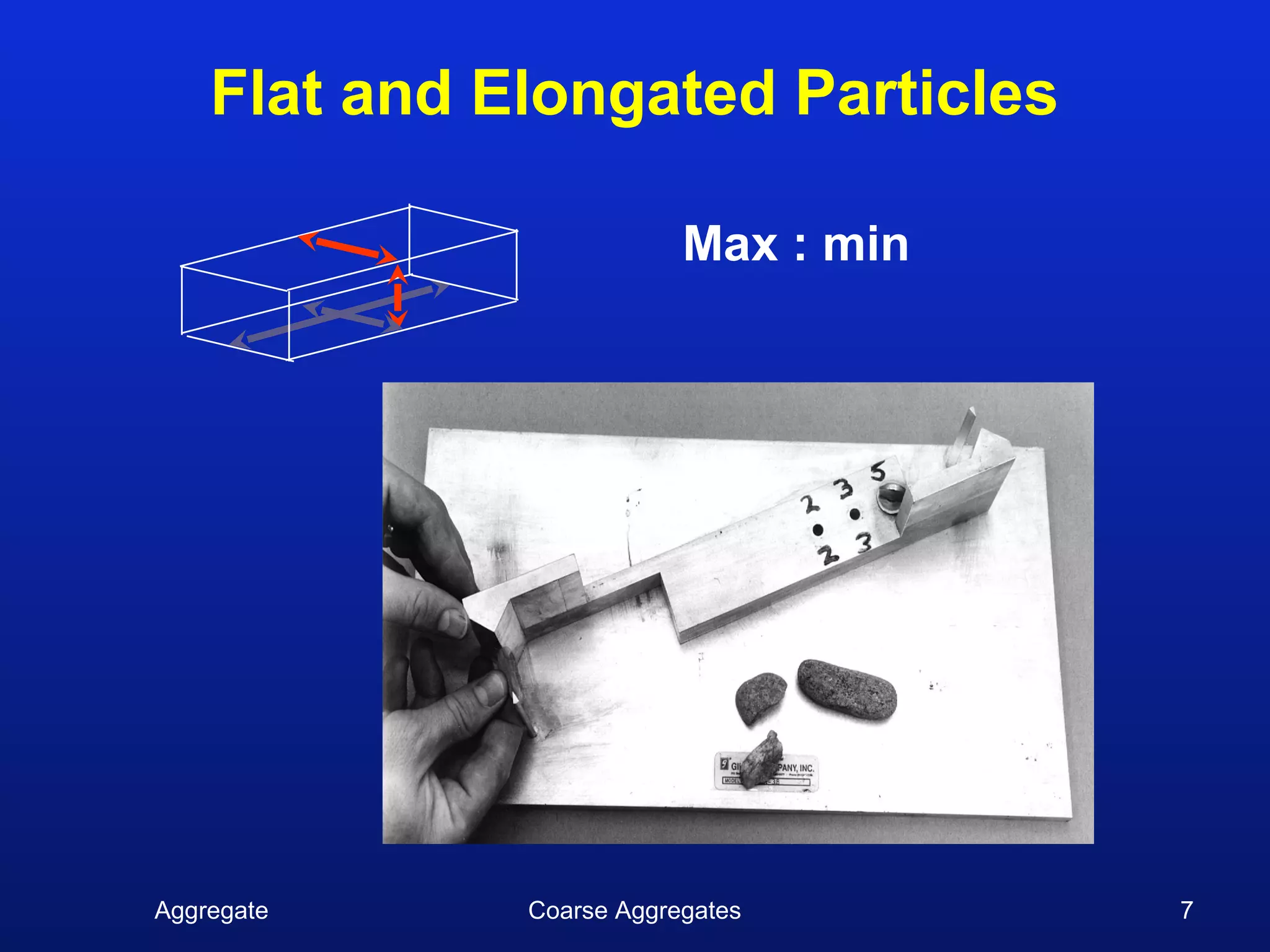 Flat and Elongated Particles

                          Max : min




Aggregate     Coarse Aggregates       7
 