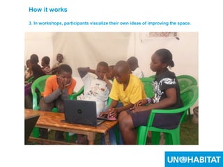 19
How it works
3. In workshops, participants visualize their own ideas of improving the space.
 