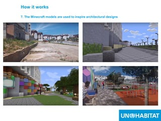 23
How it works
7. The Minecraft models are used to inspire architectural designs
 