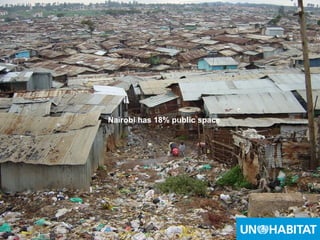 7
Nairobi has 18% public space
 