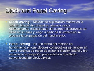 Block caving y sus complicaciones | PPT