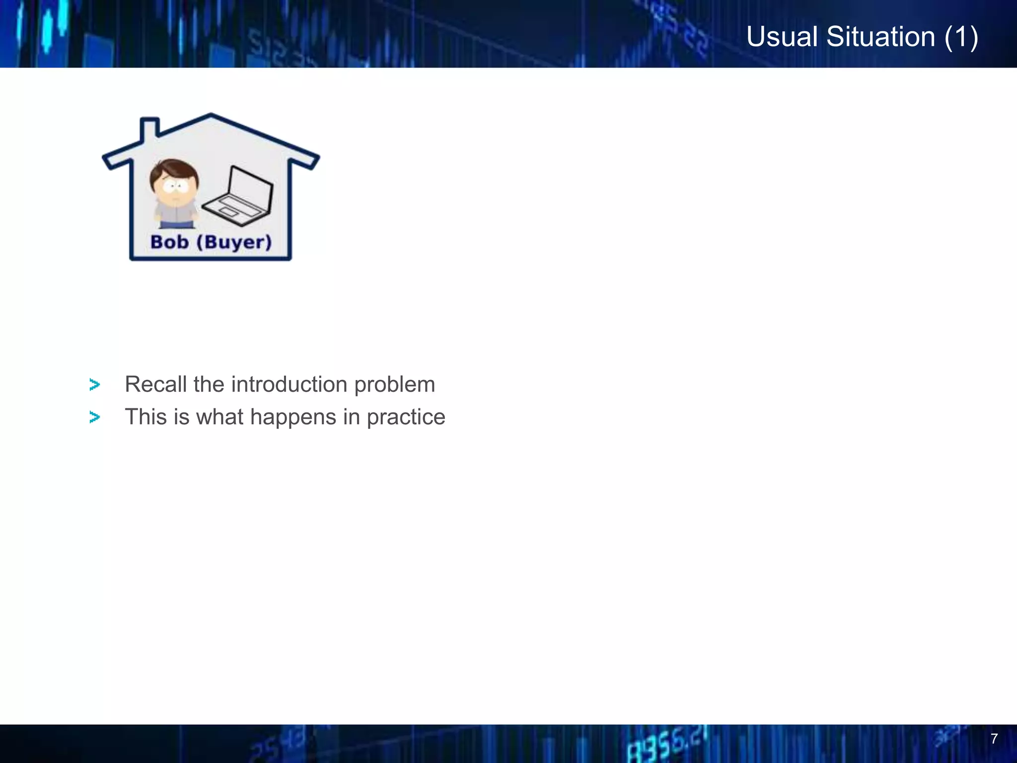 7
Usual Situation (1)
Recall the introduction problem
This is what happens in practice
 