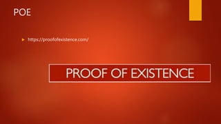 POE
 https://proofofexistence.com/
 