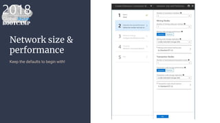 Network size &
performance
Keep the defaults to begin with!
 