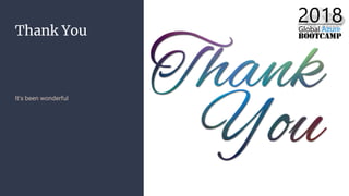 Thank You
It’s been wonderful
 