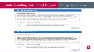 Understanding distributed ledgers Encryption vs hashing
 