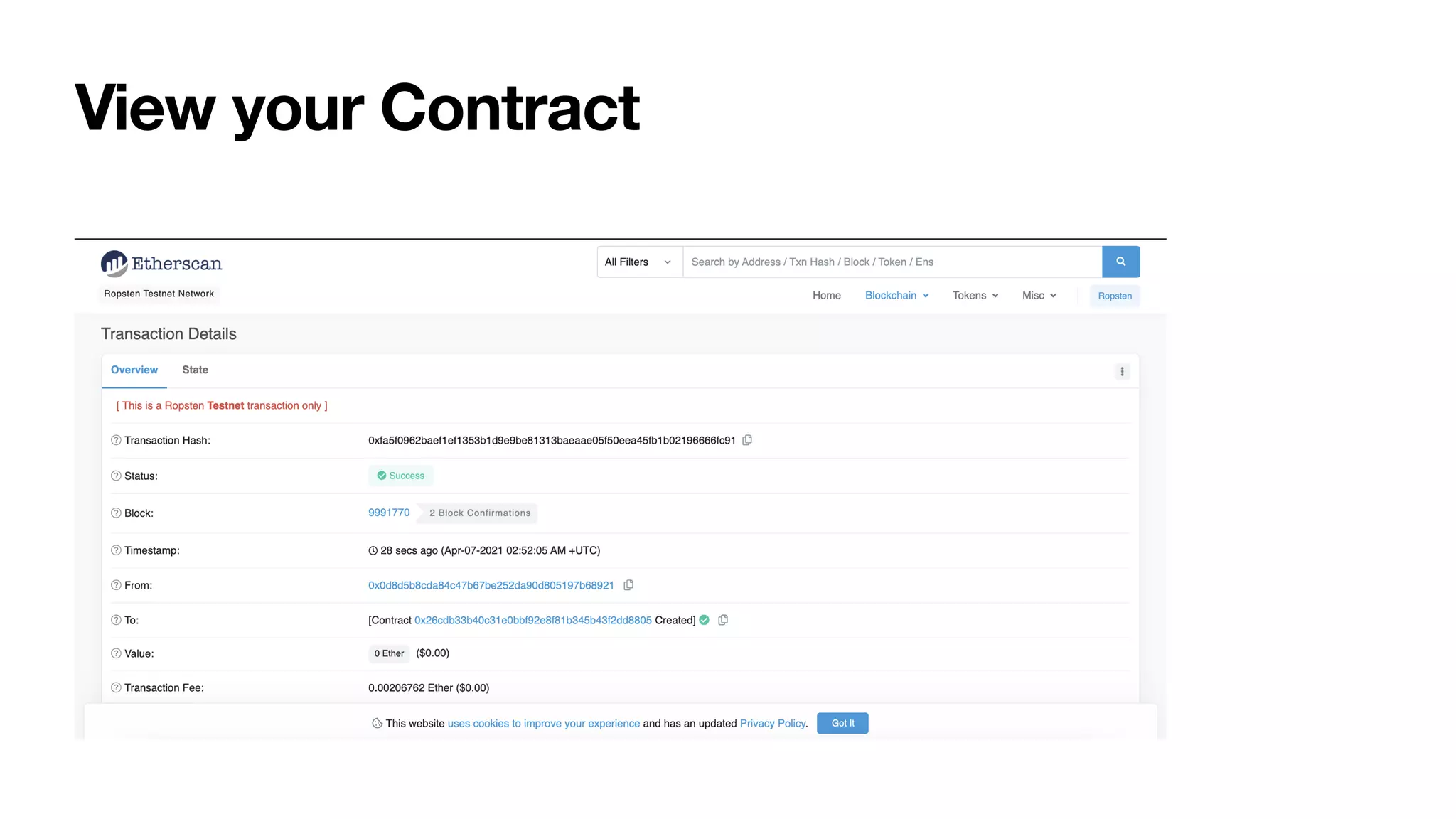 View your Contract
 