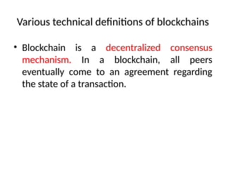 Blockchain and cryptography Lecture Notes | PPTX