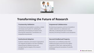 Blockchain-Based Platform for Secure Research Validation and Authorship ...
