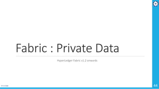 Fabric : Private Data
07-12-2018 44
HyperLedger Fabric v1.2 onwards
 