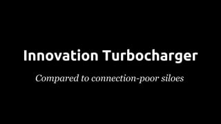 Compared to connection-poor siloes
Innovation Turbocharger
 