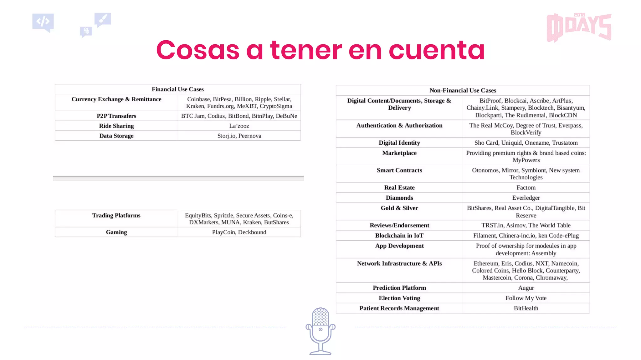 Cosas a tener en cuenta
 