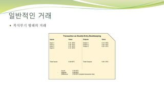 일반적인 거래
 복식부기 형태의 거래
 