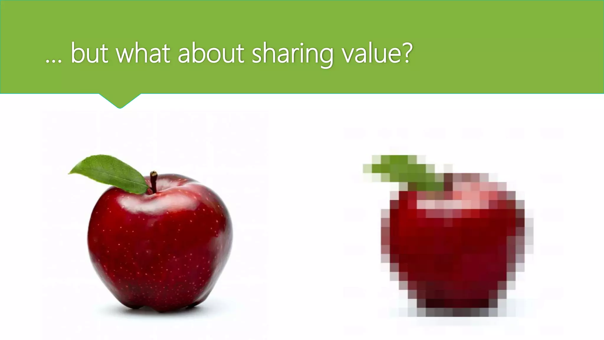 … but what about sharing value?
 