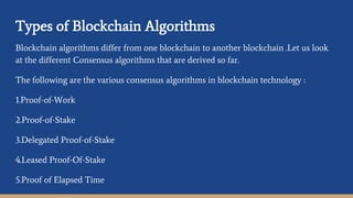 Blockchain algorithms | PPT