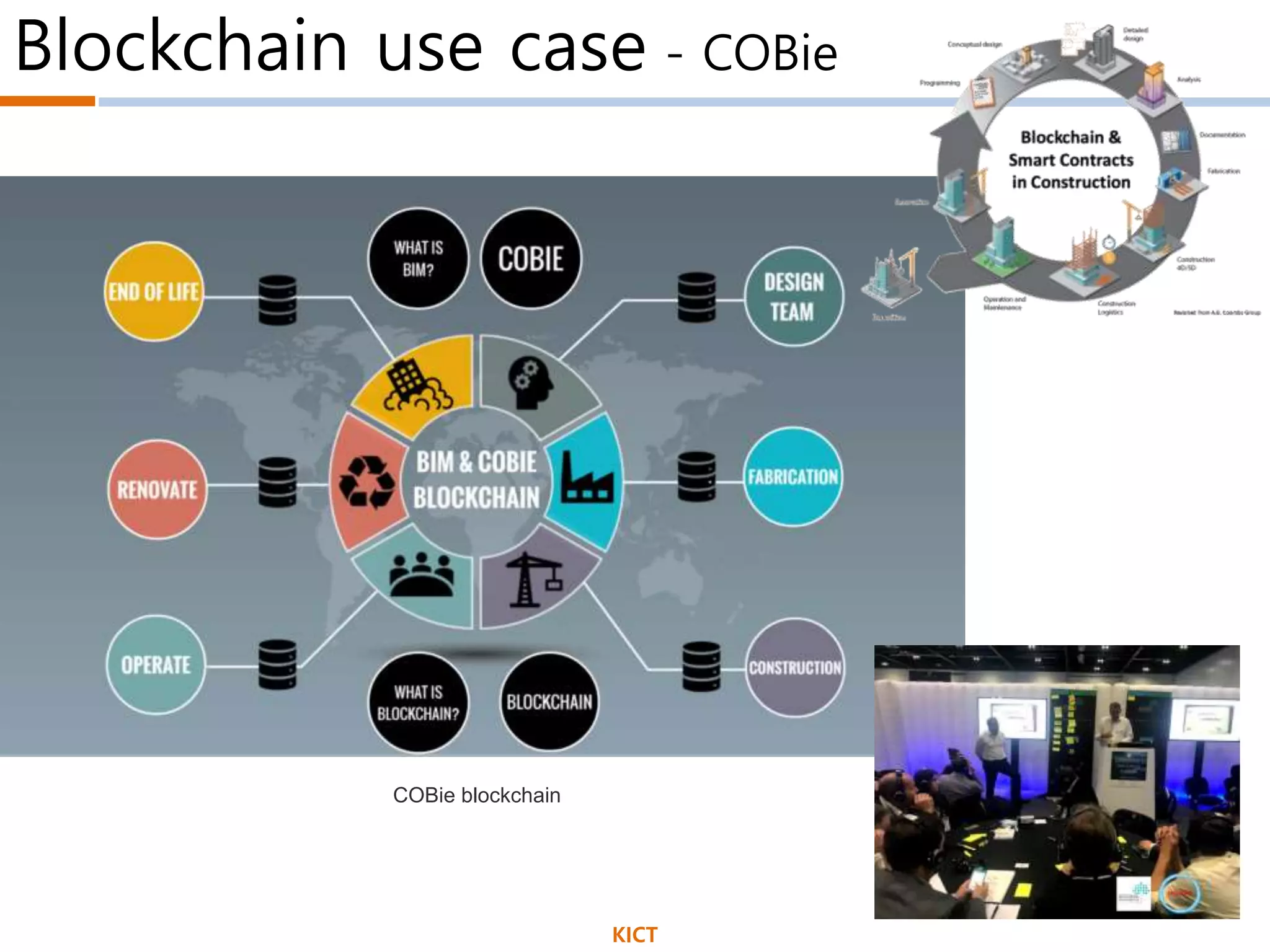 Blockchain use case - COBie
COBie blockchain
KICT
 