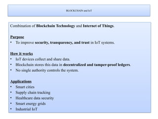 Integration of Blockchain Technology with Internet of Things | PPTX