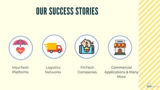 OUR SUCCESS STORIES
InsurTech
Platforms
Logistics
Networks
FinTech
Companies
Commercial
Applications & Many
More
 