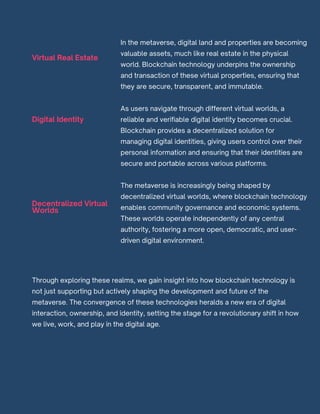 BLOCKCHAIN AND THE METAVERSE: INTERSECTION OF REVOLUTIONARY ...