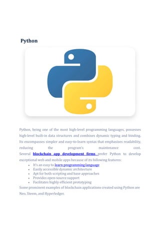7 Prominent Programming Languages for Blockchain App Development | PDF