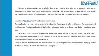 Blockchain application for document verification