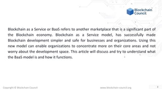 Blockchain as a service and its demand