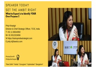 Speaker Today
1
Prity Khastgir
Director & Chief Strategic Officer, TCIS, India
M+ 91 9312315656
E prity.k@lawtcis.com
Prity.k@lawtcis.com – Tech Corp International Strategist (TCIS, India
 