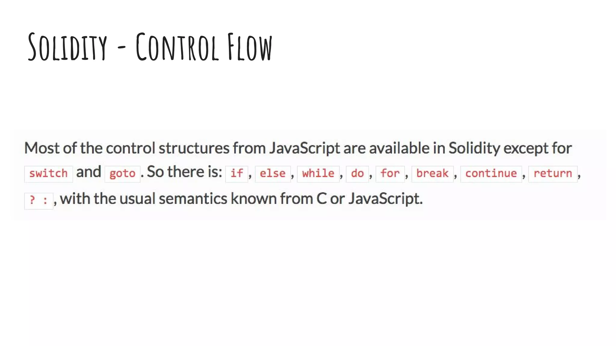 Solidity - Control Flow 