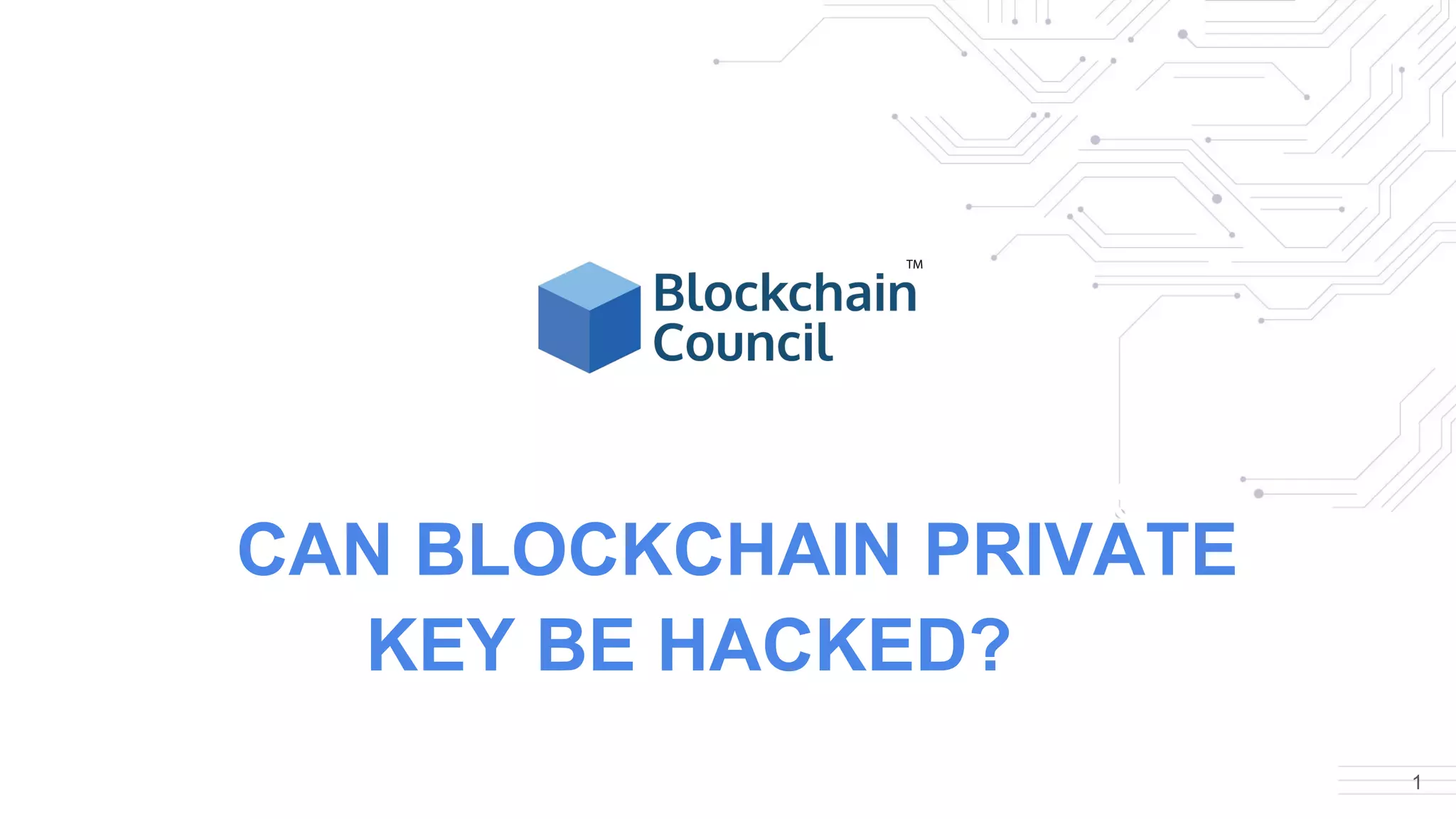 CAN BLOCKCHAIN PRIVATE KEY BE HACKED? PPT