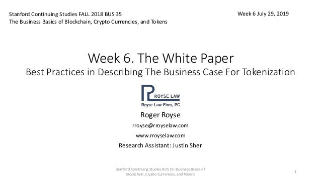 Week 6 The White Paper Best Practices In Describing The Business C