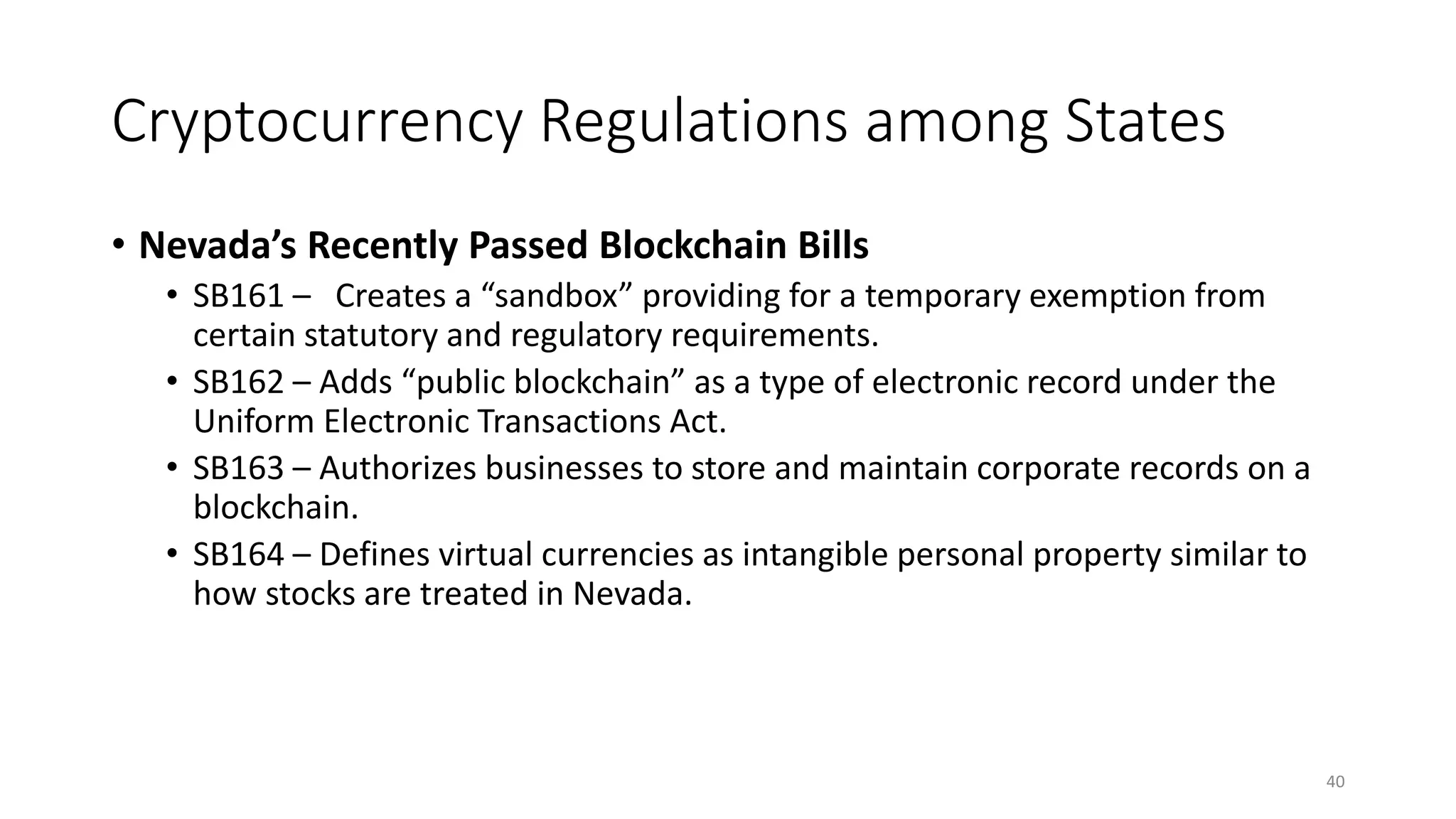 Week 7 - Legal Issues in Blockchain and Cryptocurrencies | PPTX