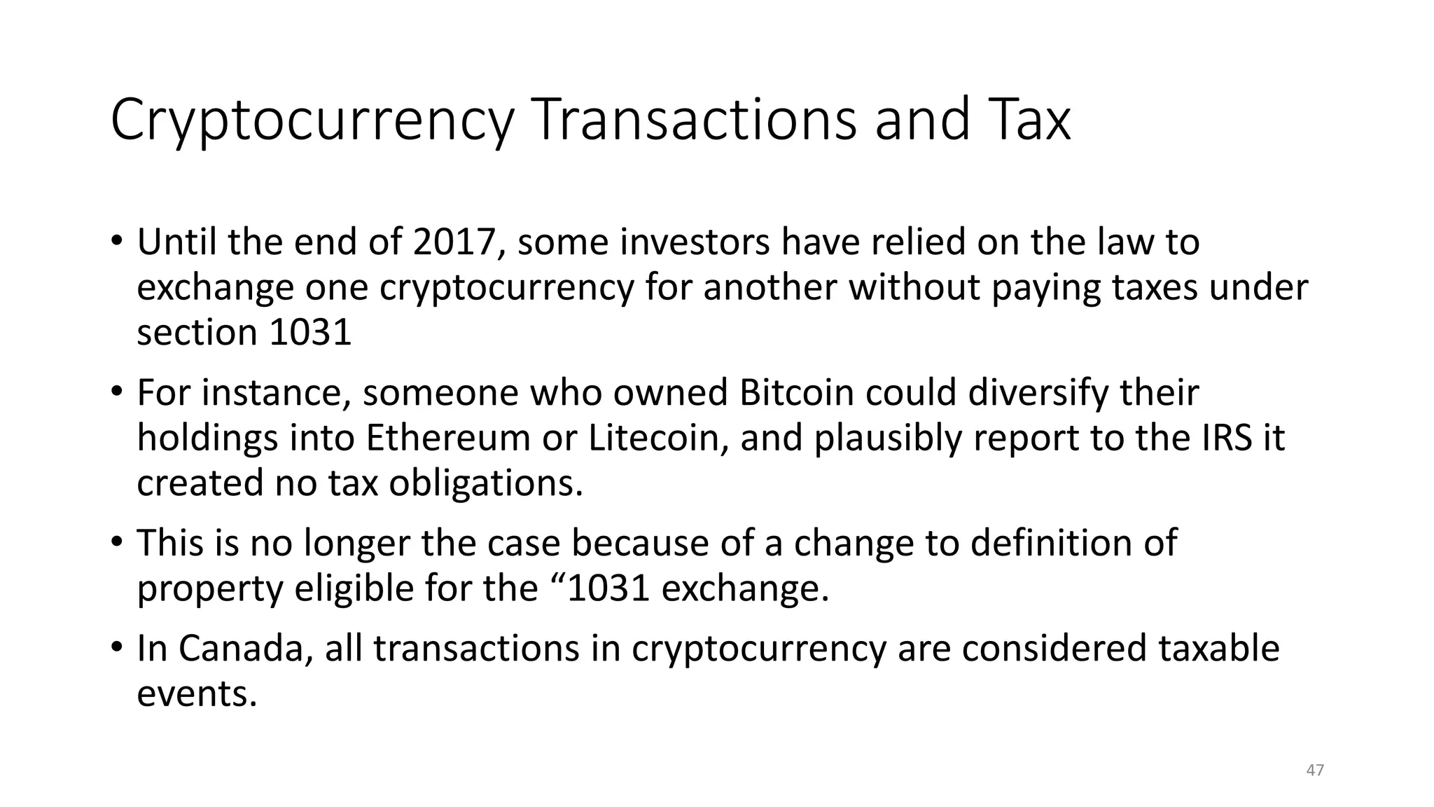 Week 7 - Legal Issues in Blockchain and Cryptocurrencies | PPTX