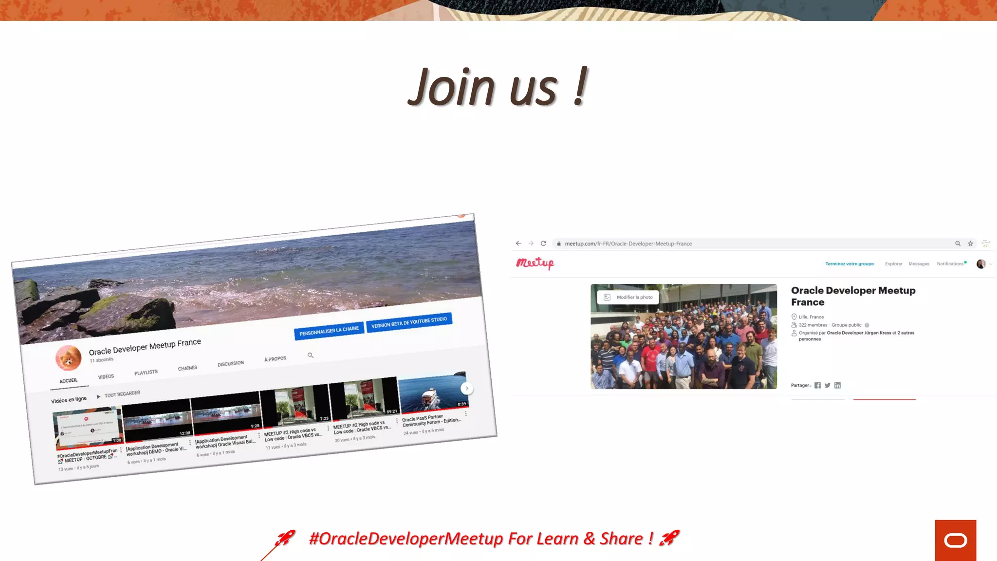 Join us !
🚀 #OracleDeveloperMeetup For Learn & Share ! 🚀
 