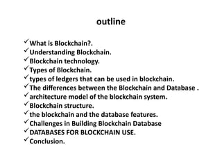 Comprehensive Overview of Blockchain Database Technology and Its ...