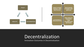 Decentralization
Innovation Outcomes in Decentralization
 